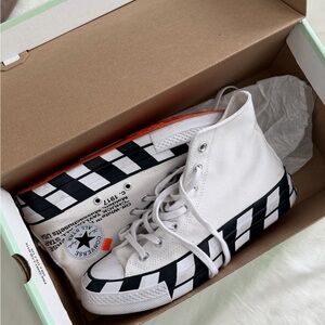 Off-White White High-Top Converse with original box